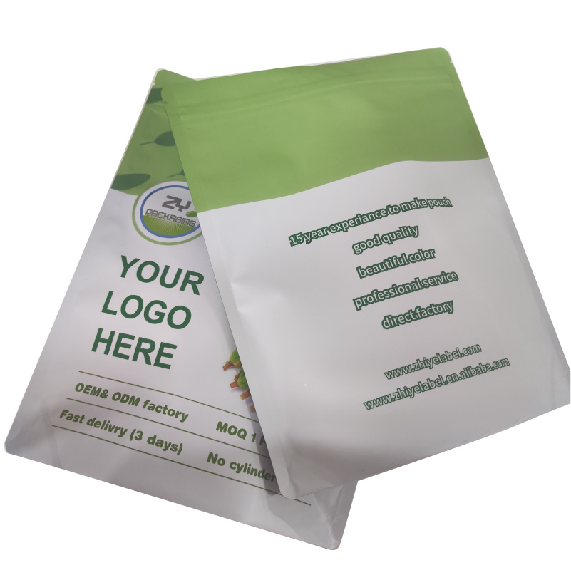 Customized food storage bags ressealed foil plastic zipper stand up pouch printing